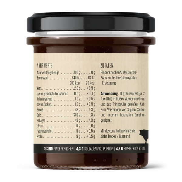 BIO Bone Base Rinderknochenbrühenkonzentrat, 230g / Glas